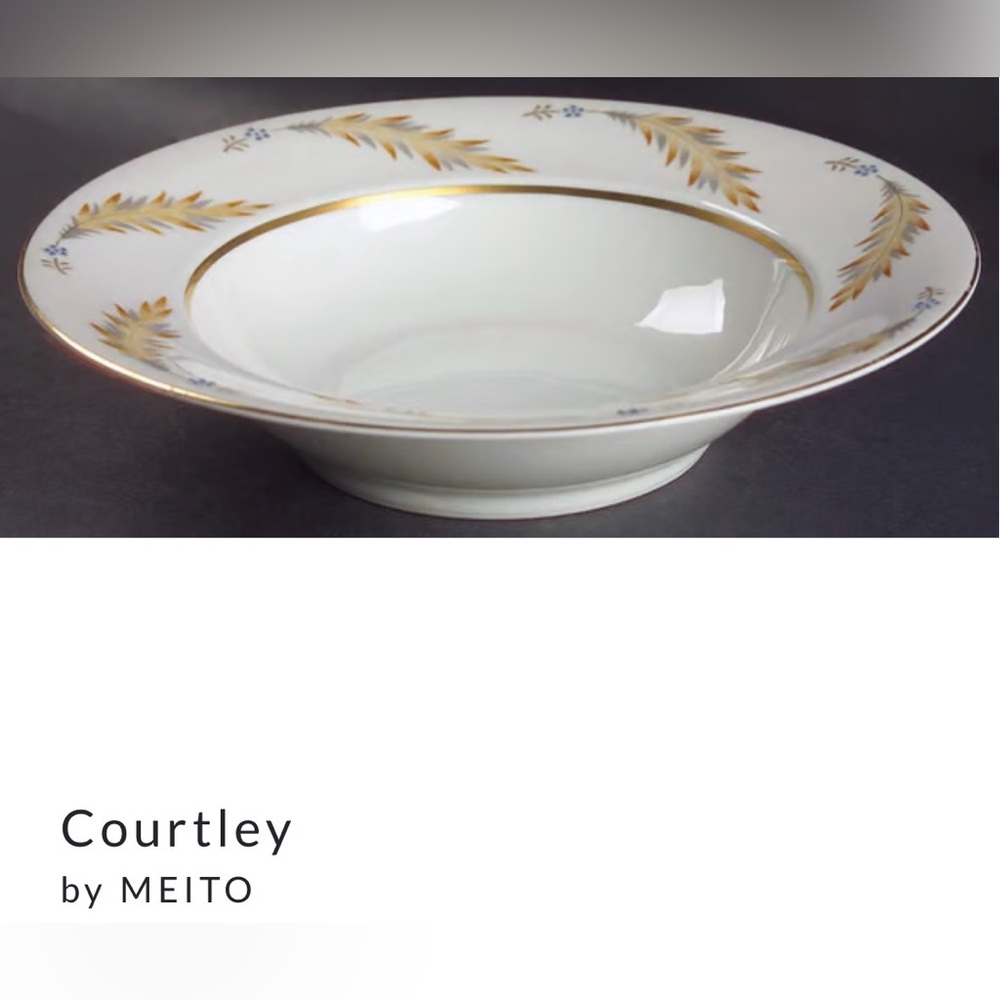 Vintage Norleans China Courtley Gold Rimmed Soup Bowl set of 5